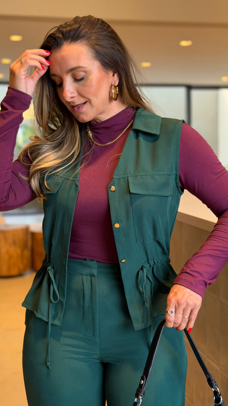 Conjunto Blusa Botões E Calça Dafne