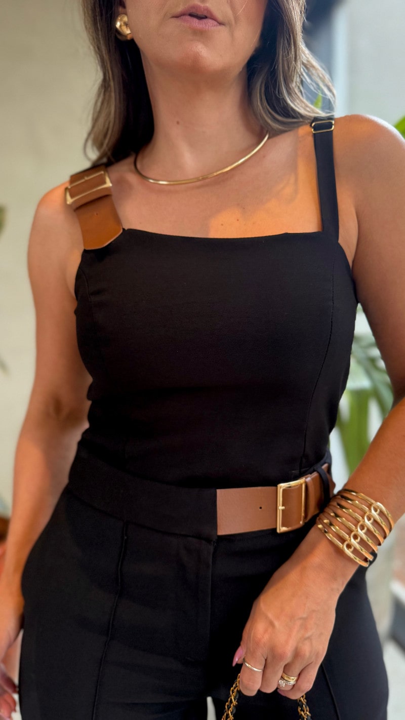 Conjunto Cropped E Calça Rayssa
