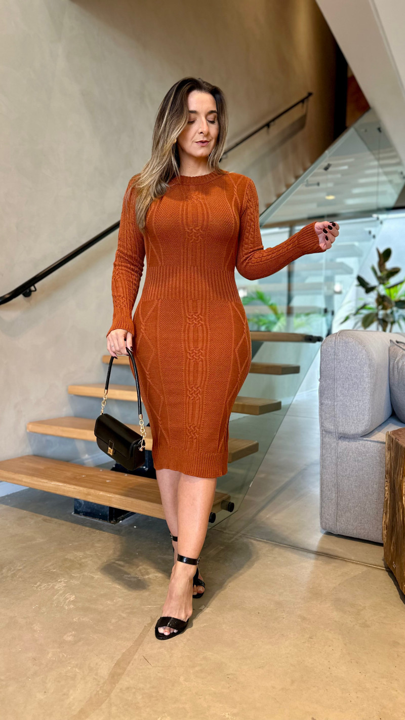 Vestido Tricot Manga Longa Cecilia