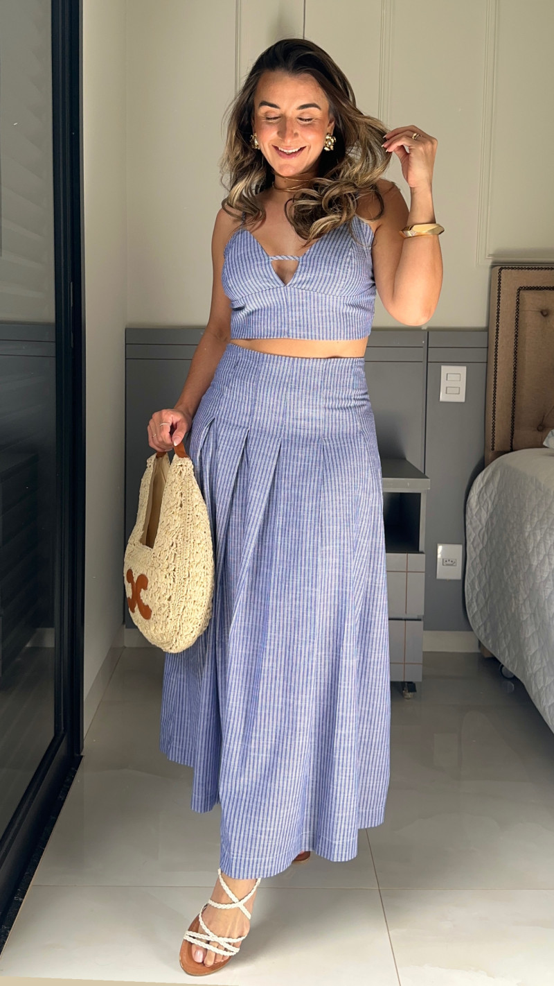 Conjunto Cropped E Saia Marifer