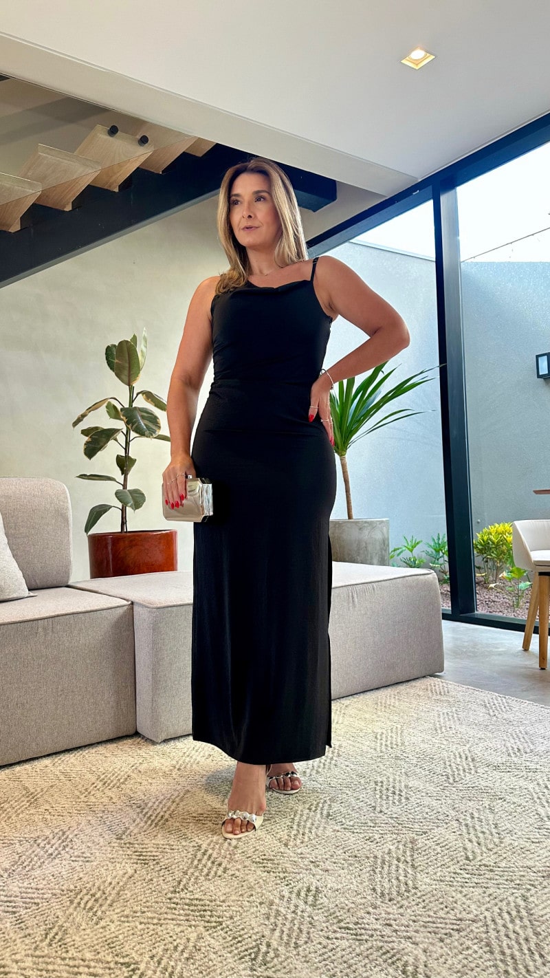 Vestido Longo Fenda Lateral Lavinia
