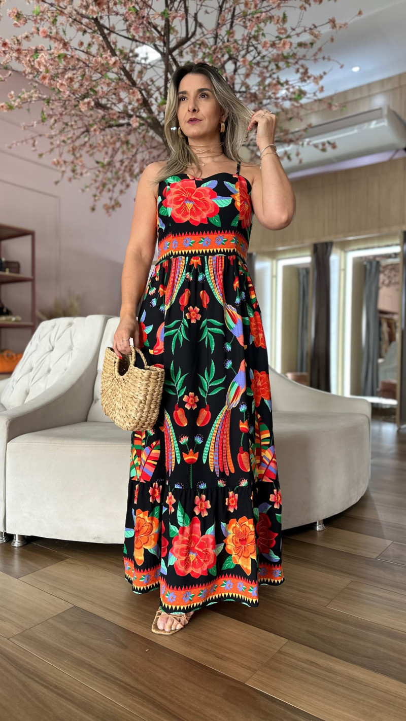Vestido Longo Alcinha Vick Cores