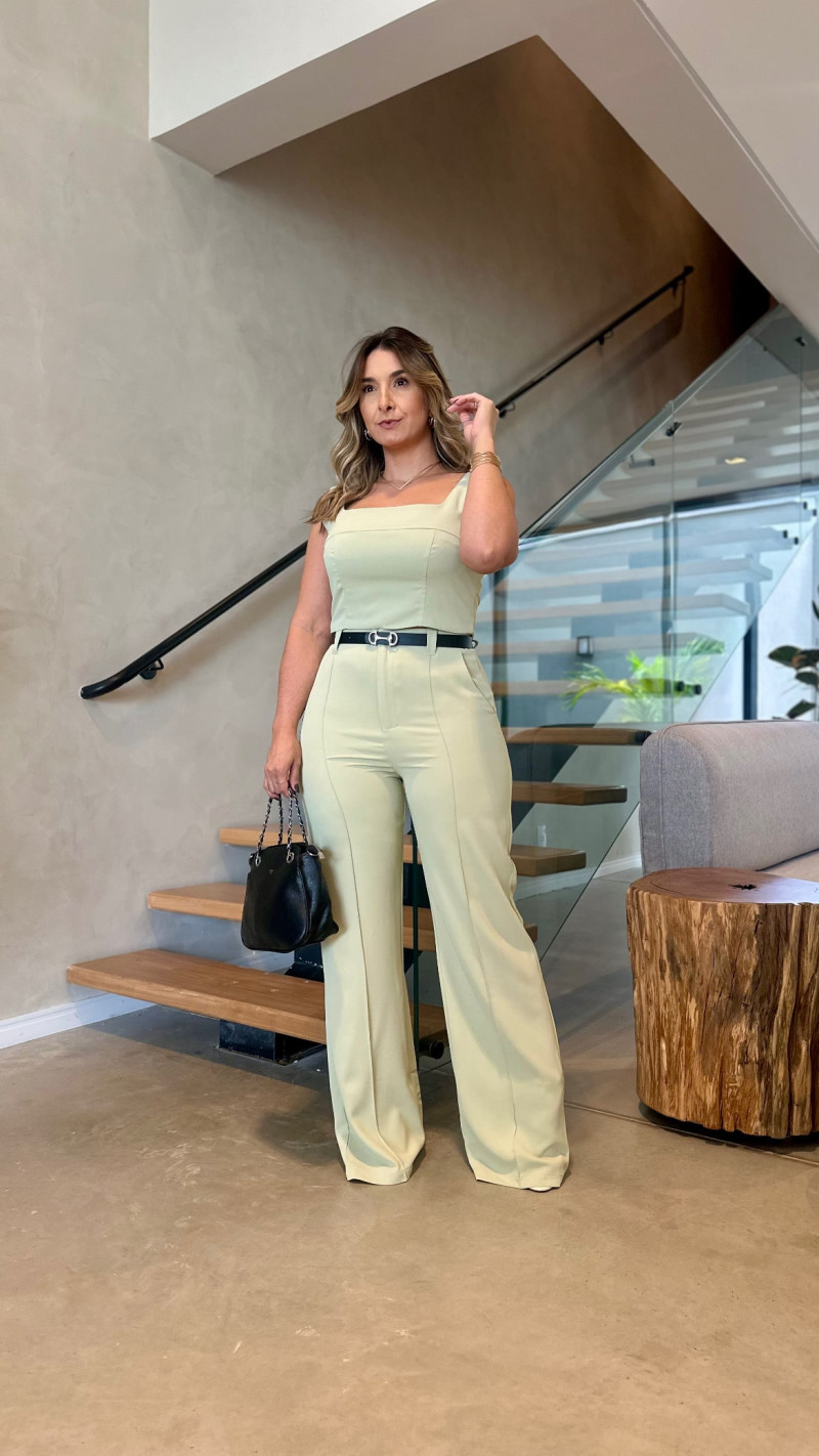 Conjunto Cropped E Calça Alfaiataria Brenda