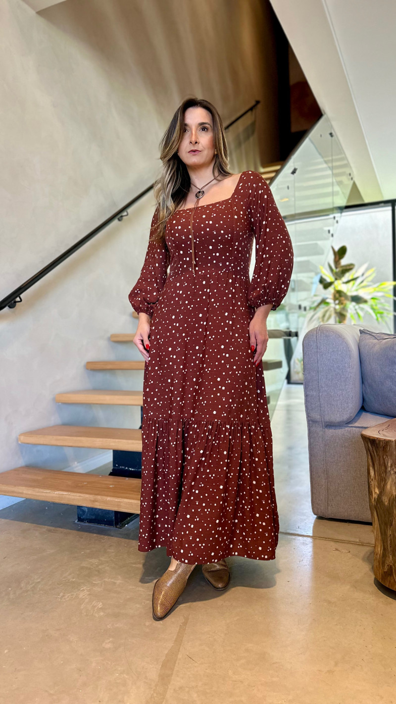 Vestido Midi Manga 3/4 Marifer