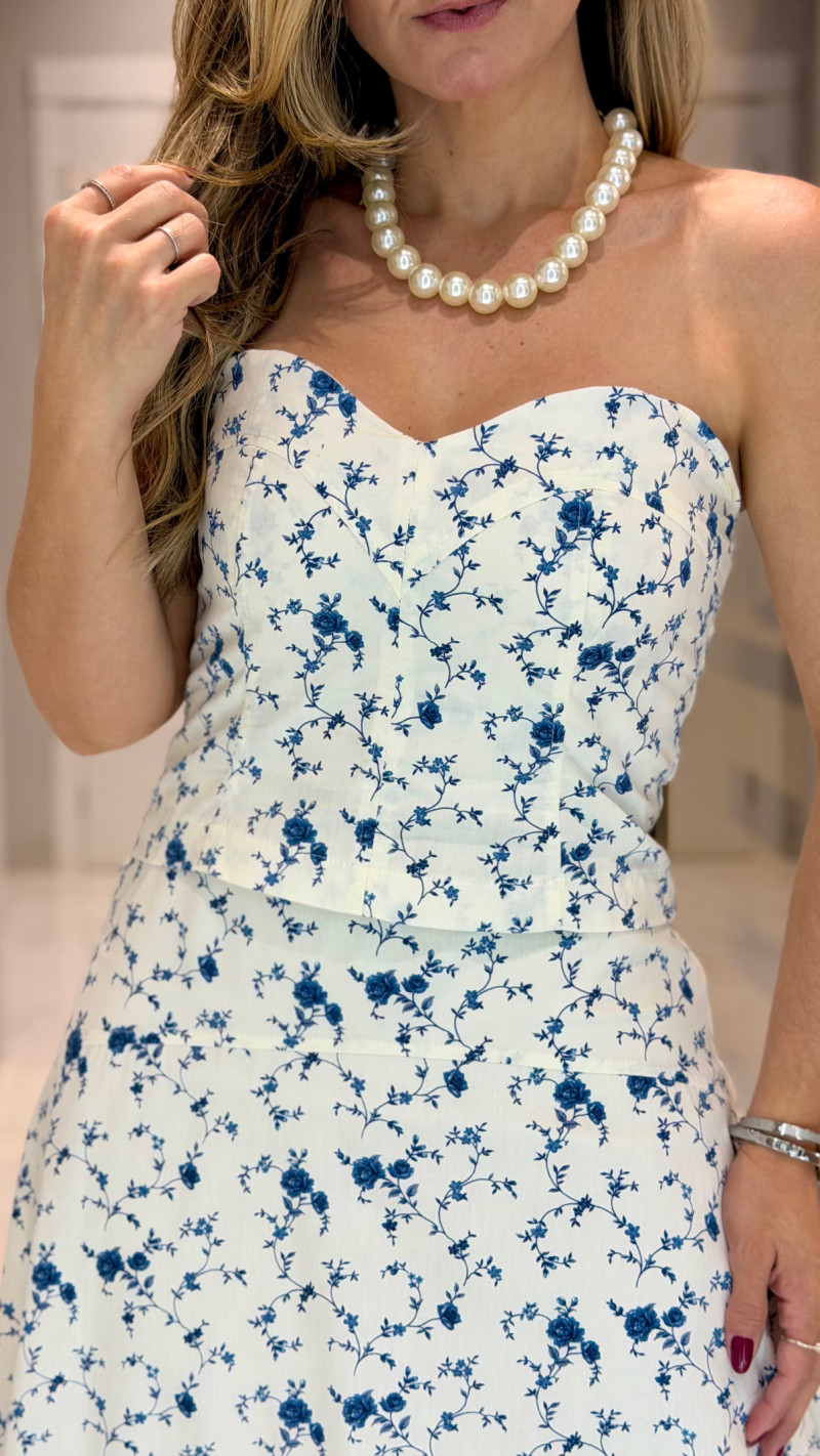 Conjunto Corset E Saia Midi Rebeca 