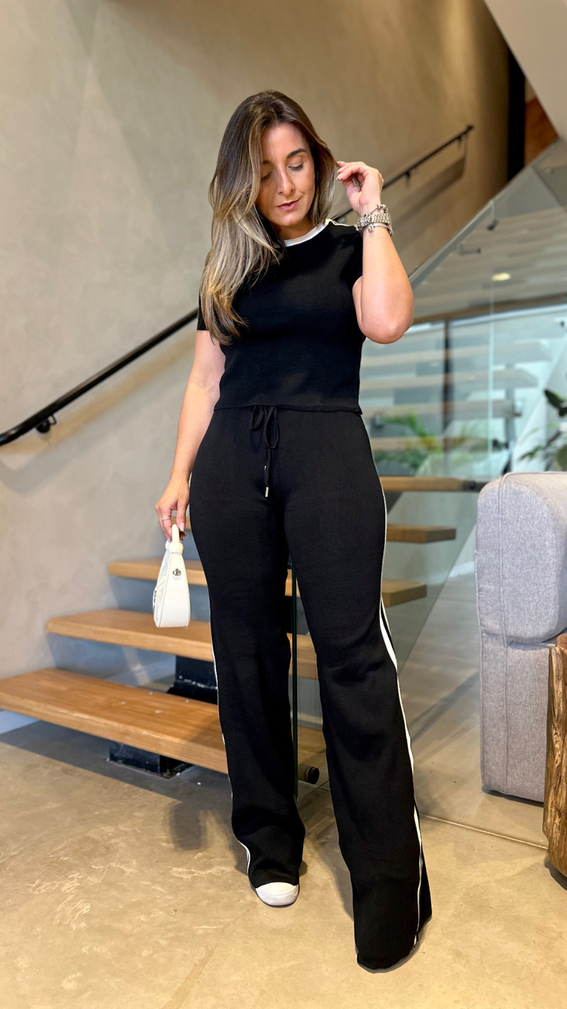 Conjunto Blusa E Calça Tricot Livia