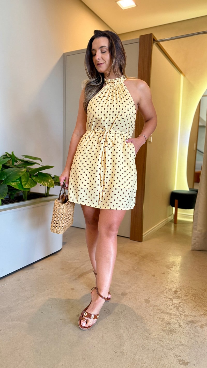 Vestido Macaquinho Poá Ana 