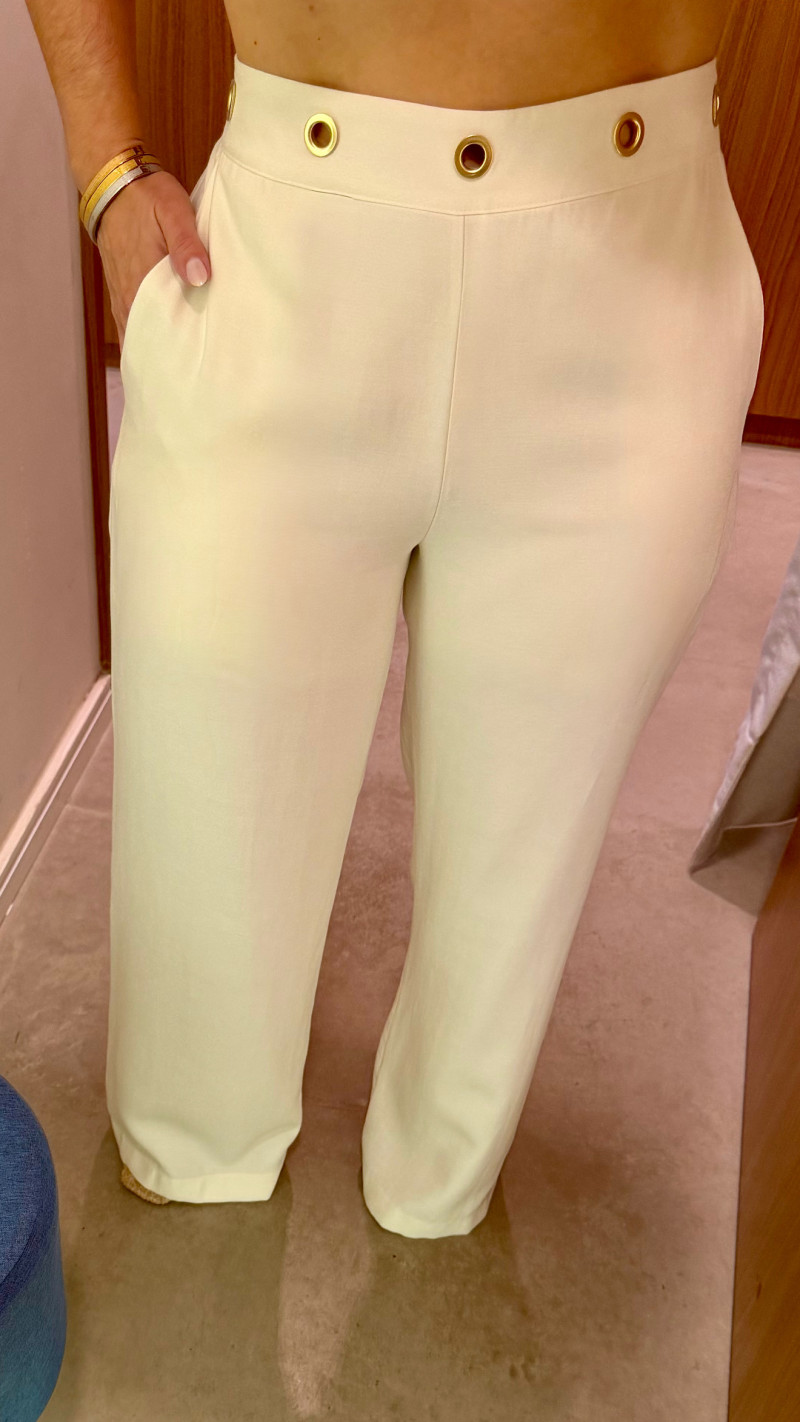 Calça Alfaiataria Reta C/ Ilhós