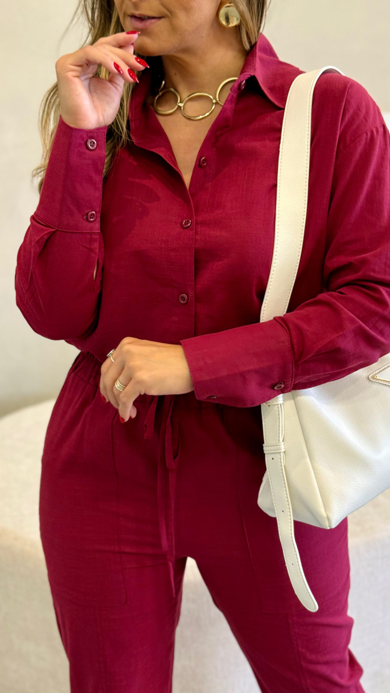 Conjunto Camisa E Calça Linho Mari