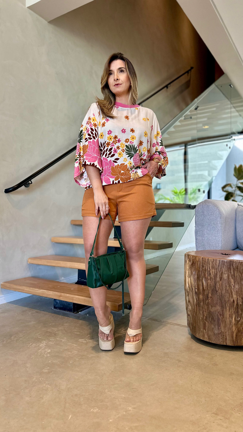 Short Linho Com Elastano Aurora