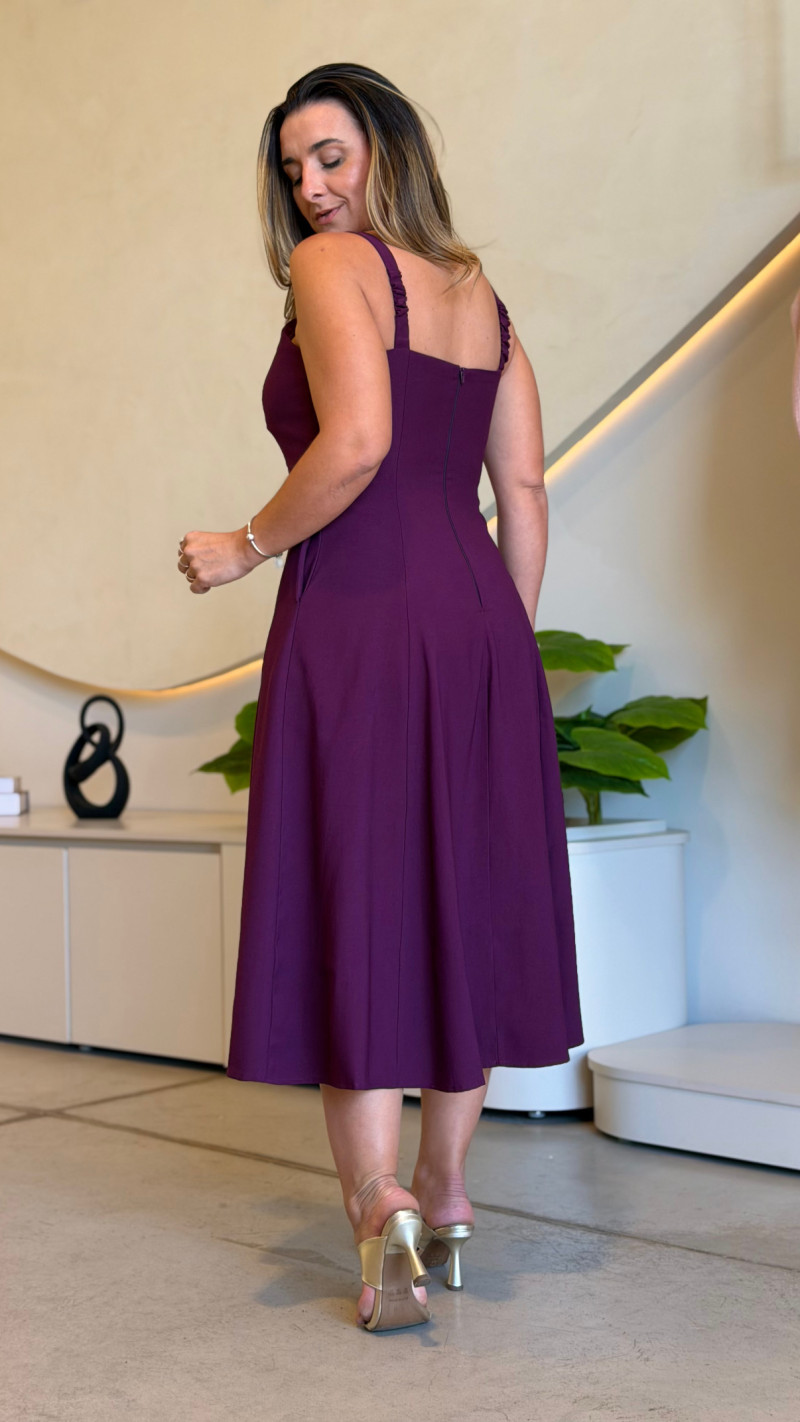 Vestido Midi Detalhe Busto Julia 
