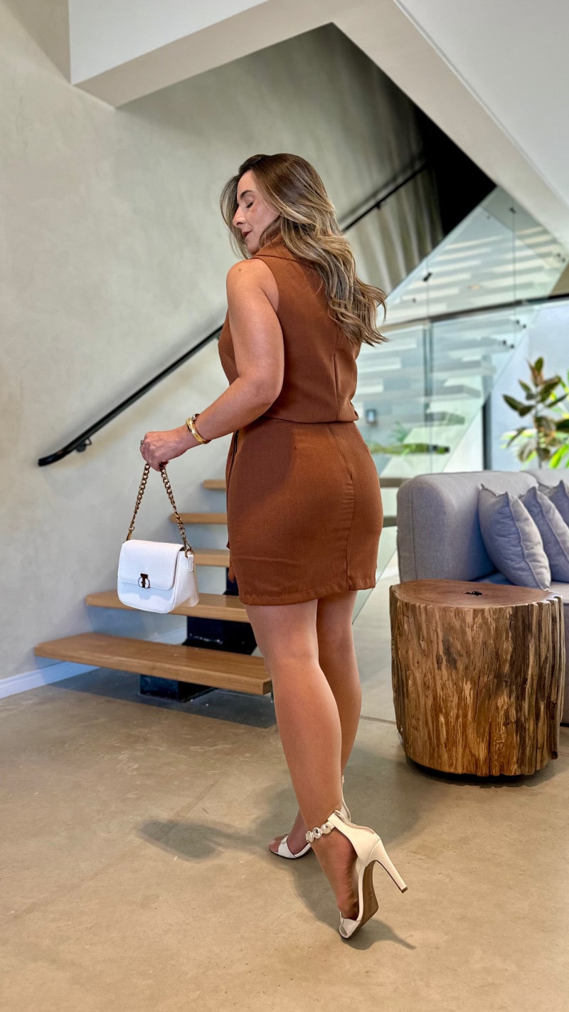 Conjunto Blusa E Saia Linho Tainara 