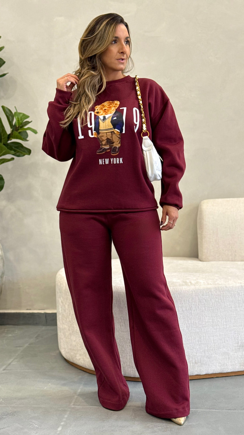 Conjunto Blusa E Calça Moletom Urso