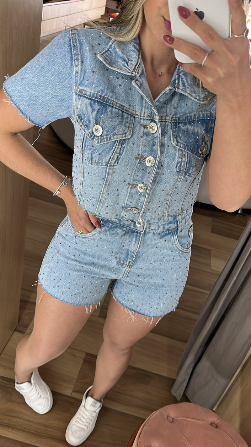 Camisa Cropped Jeans Ju-G