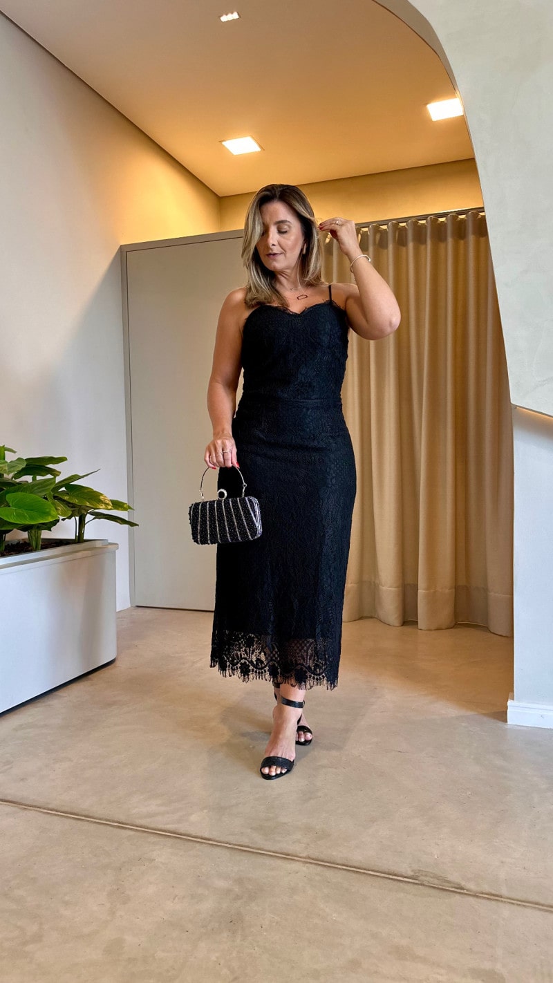Conjunto Cropped E Saia Longa Renda Maya