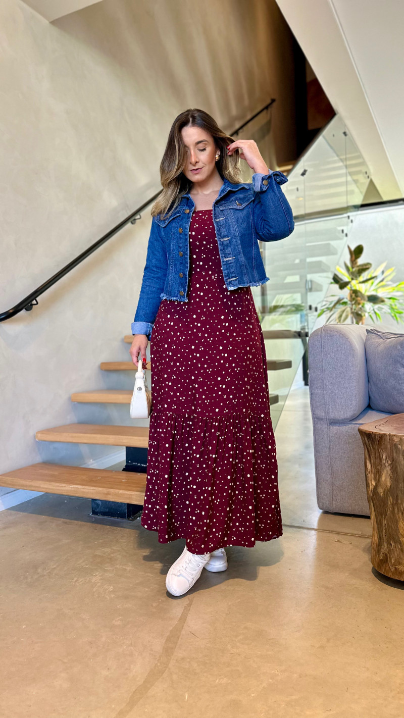 Vestido Midi Manga 3/4 Marifer