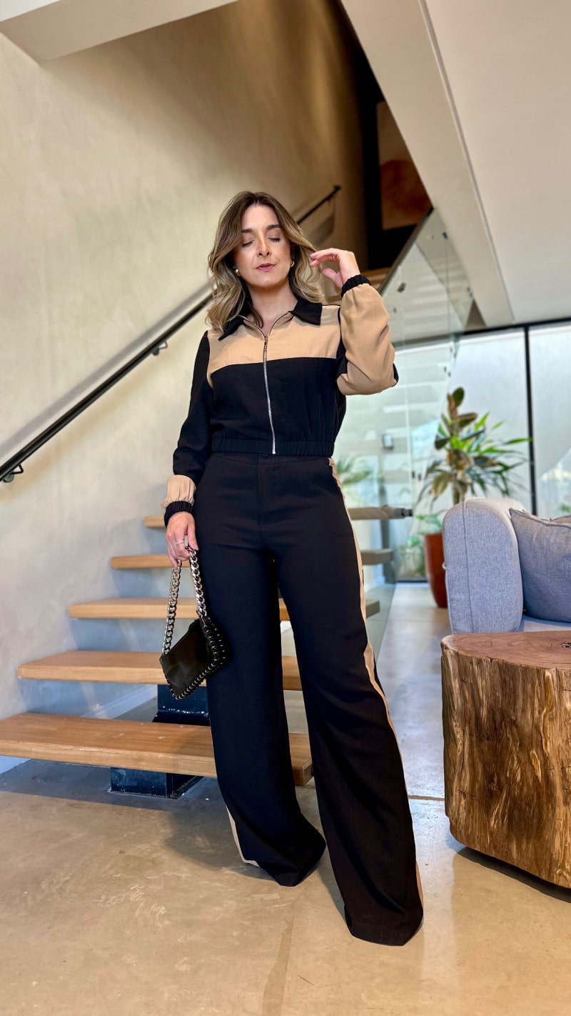 Conjunto Jaqueta Bomber E Calça Pantalona Brenda