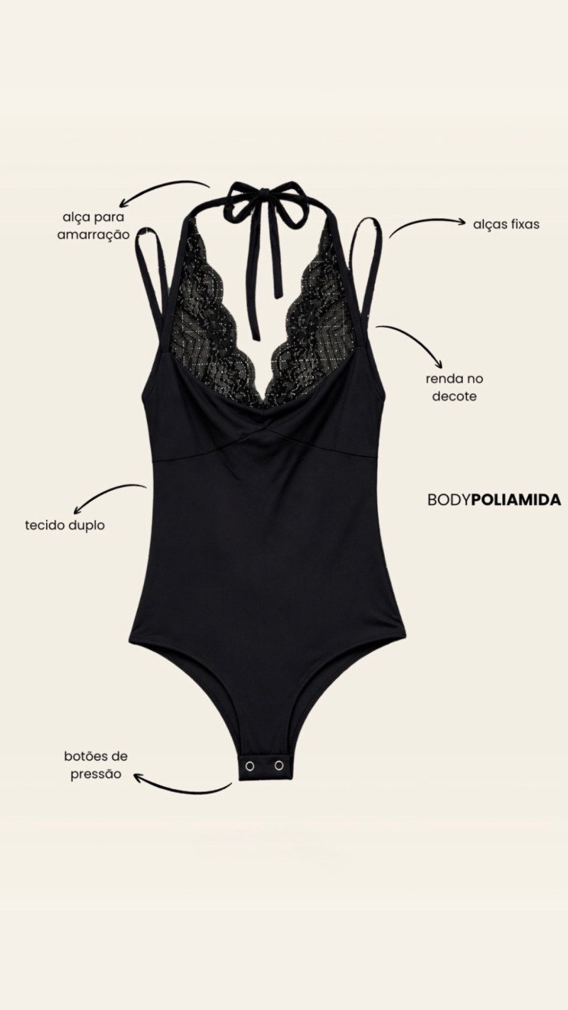 Body Alcinha Detalhe Renda Vick