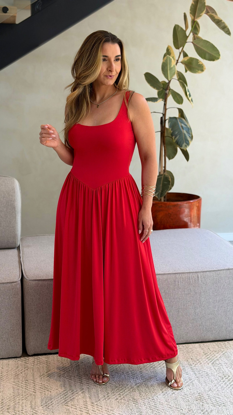 Vestido Midi Recorte Princesa 