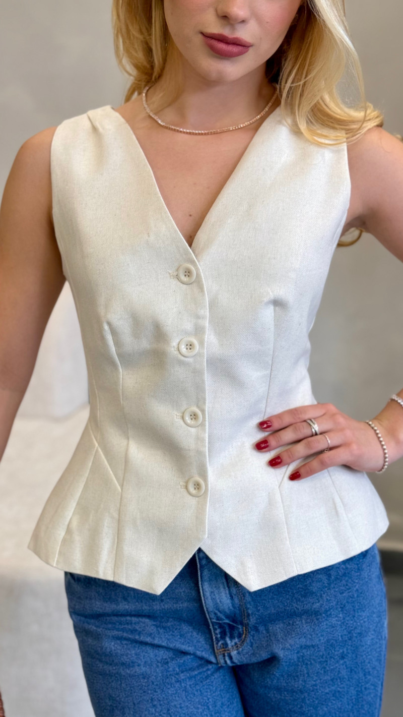 Colete Linho Forrado Marcela