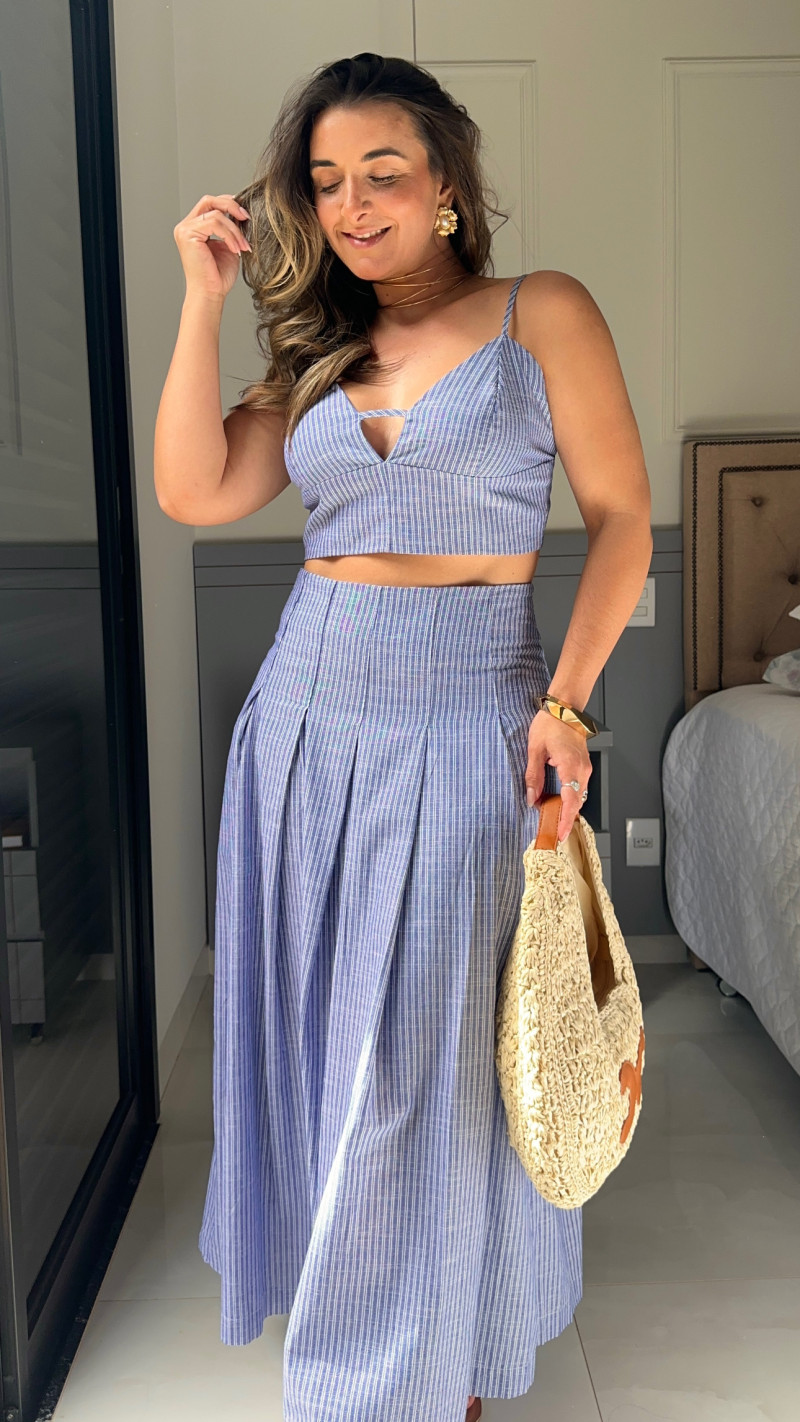 Conjunto Cropped E Saia Marifer