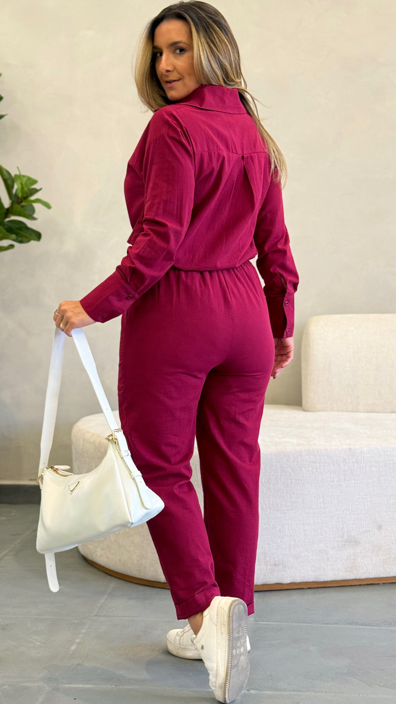 Conjunto Camisa E Calça Linho Mari