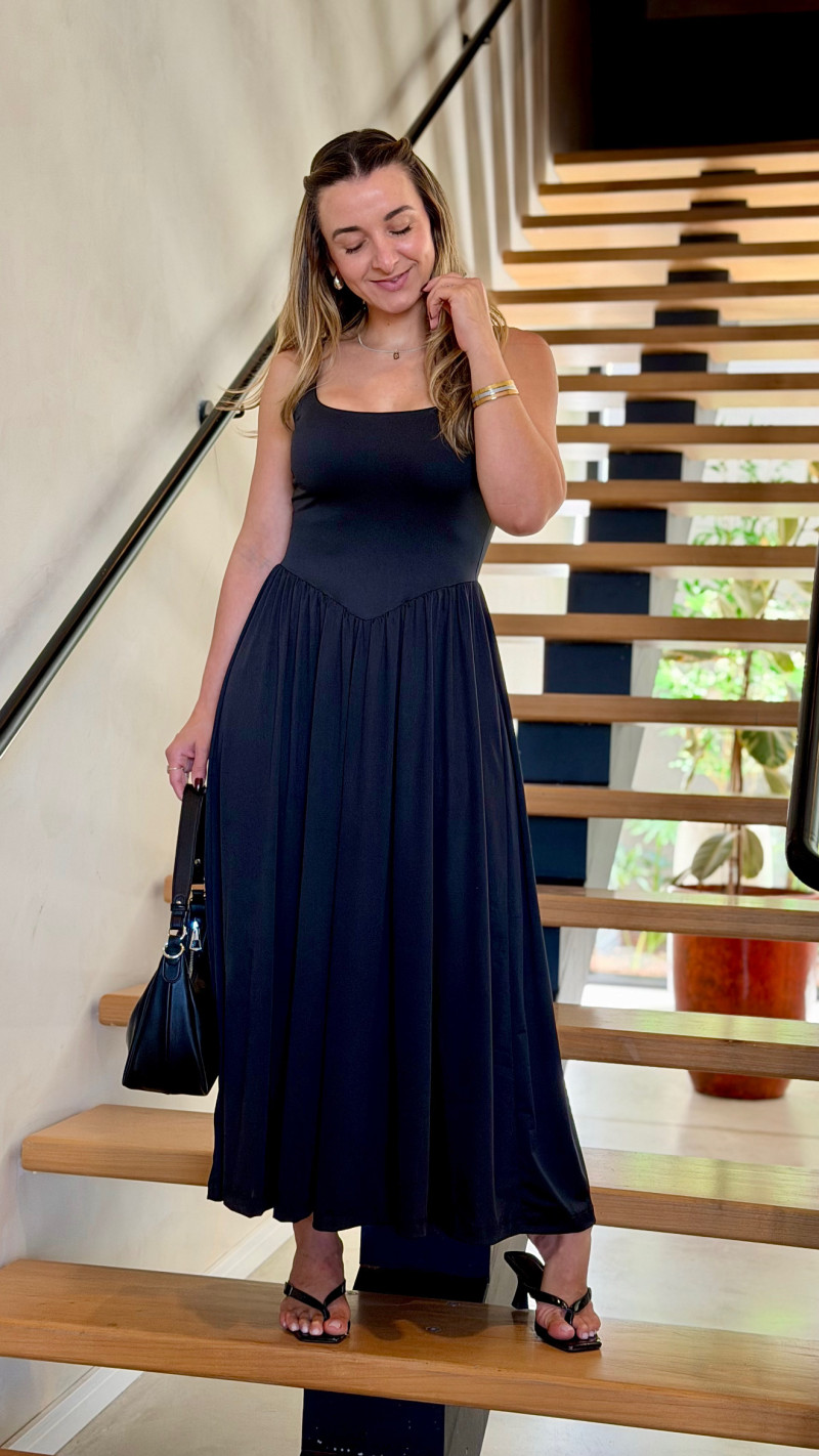 Vestido Midi Recorte Princesa 