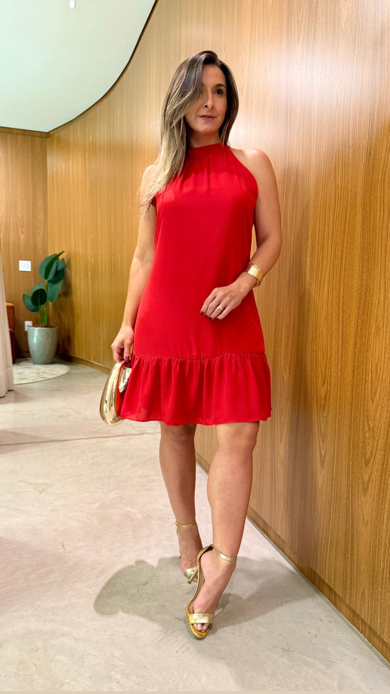 Vestido Curto Gola Alta Maitê