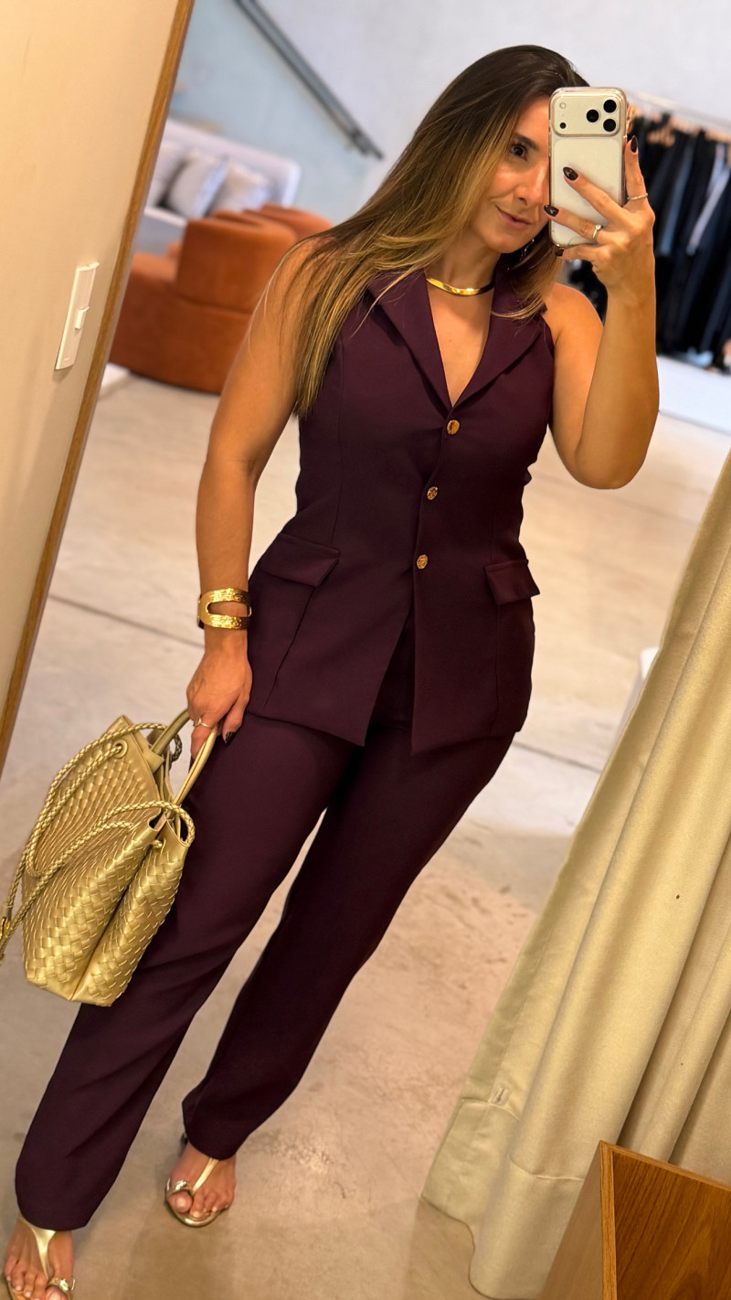 Conjunto Colete Frente Única E Calça Serena