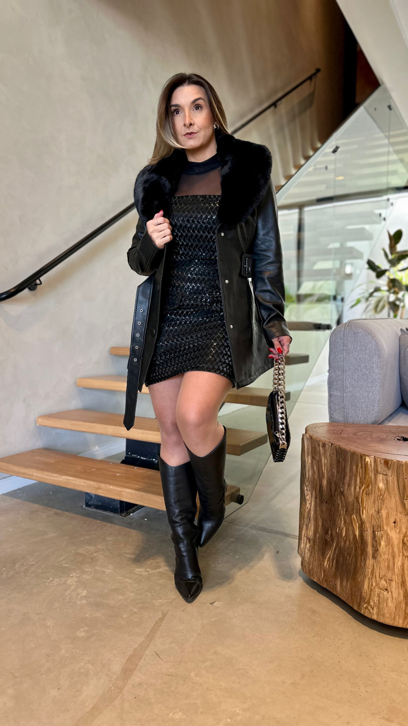 Sobretudo Couro Antonella