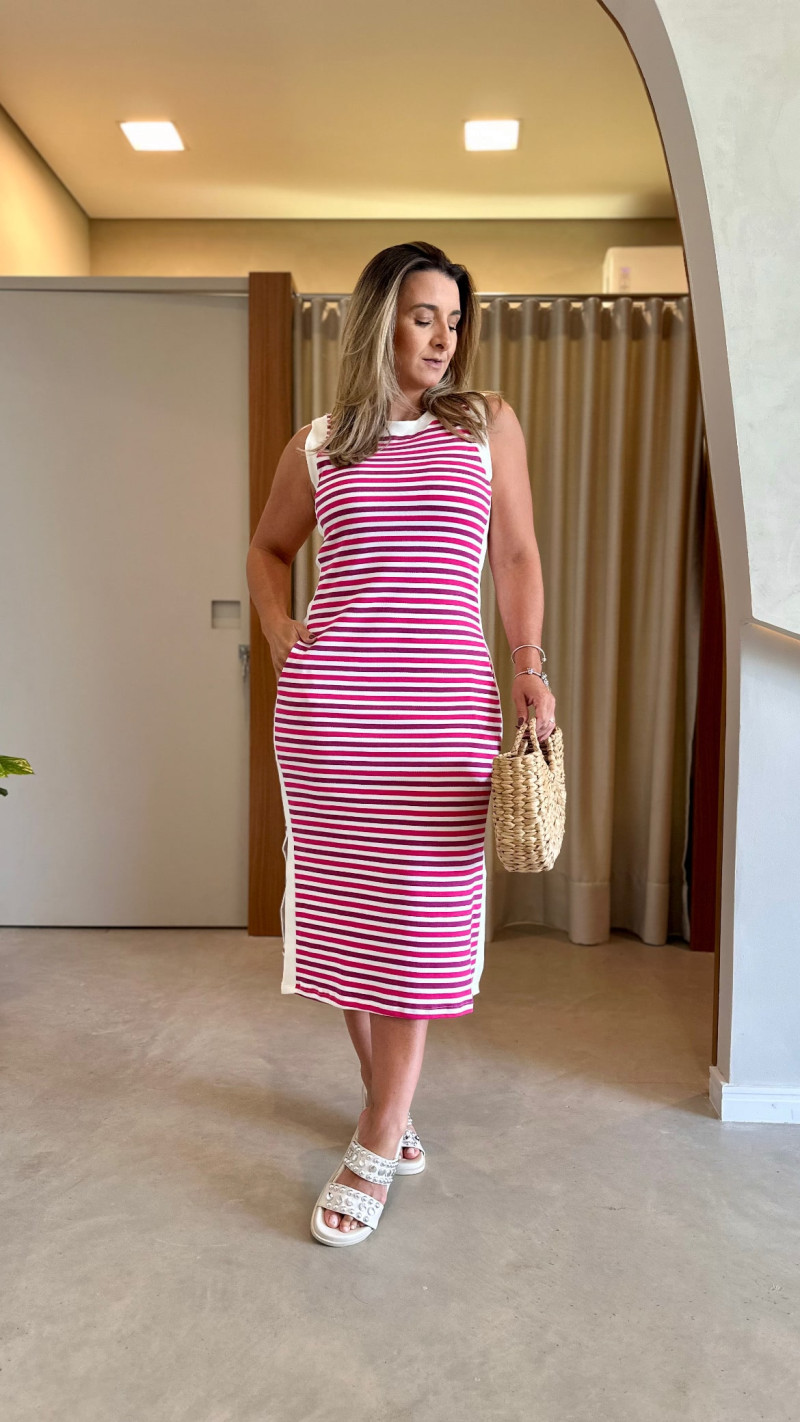 Vestido Midi Gola Alta Agatha Cores