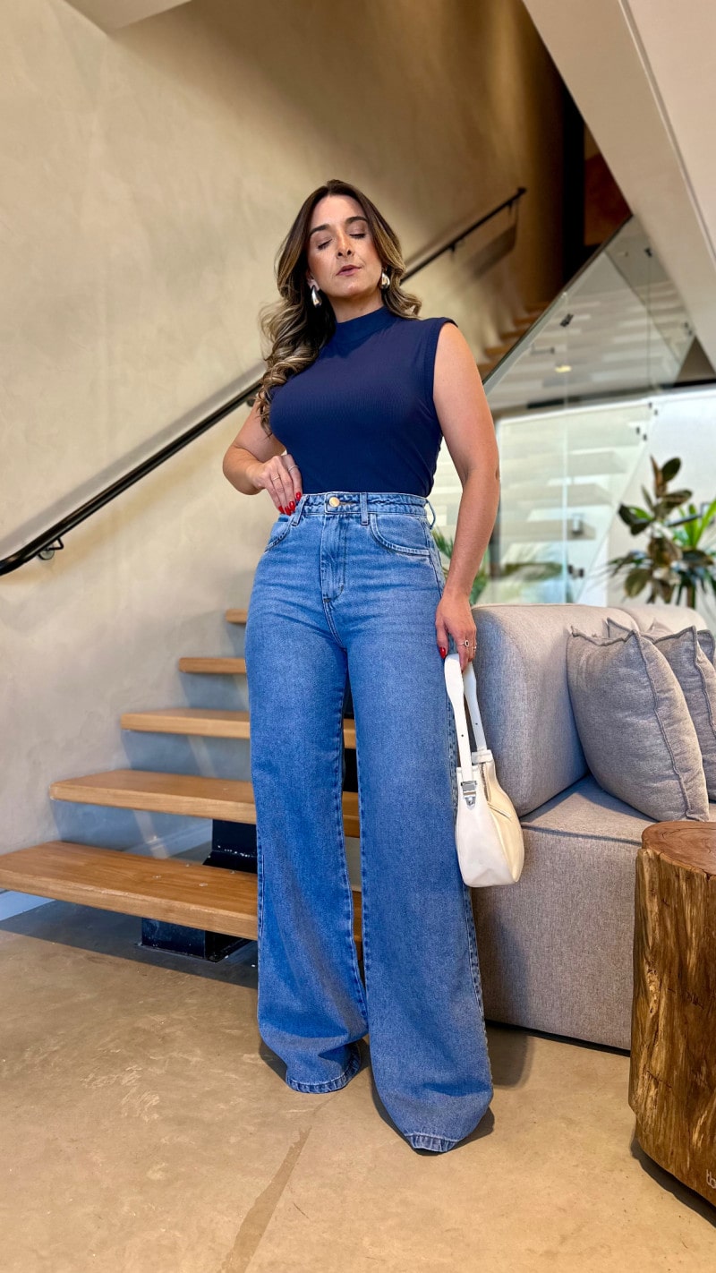Calça Jeans Wide Leg Gabi