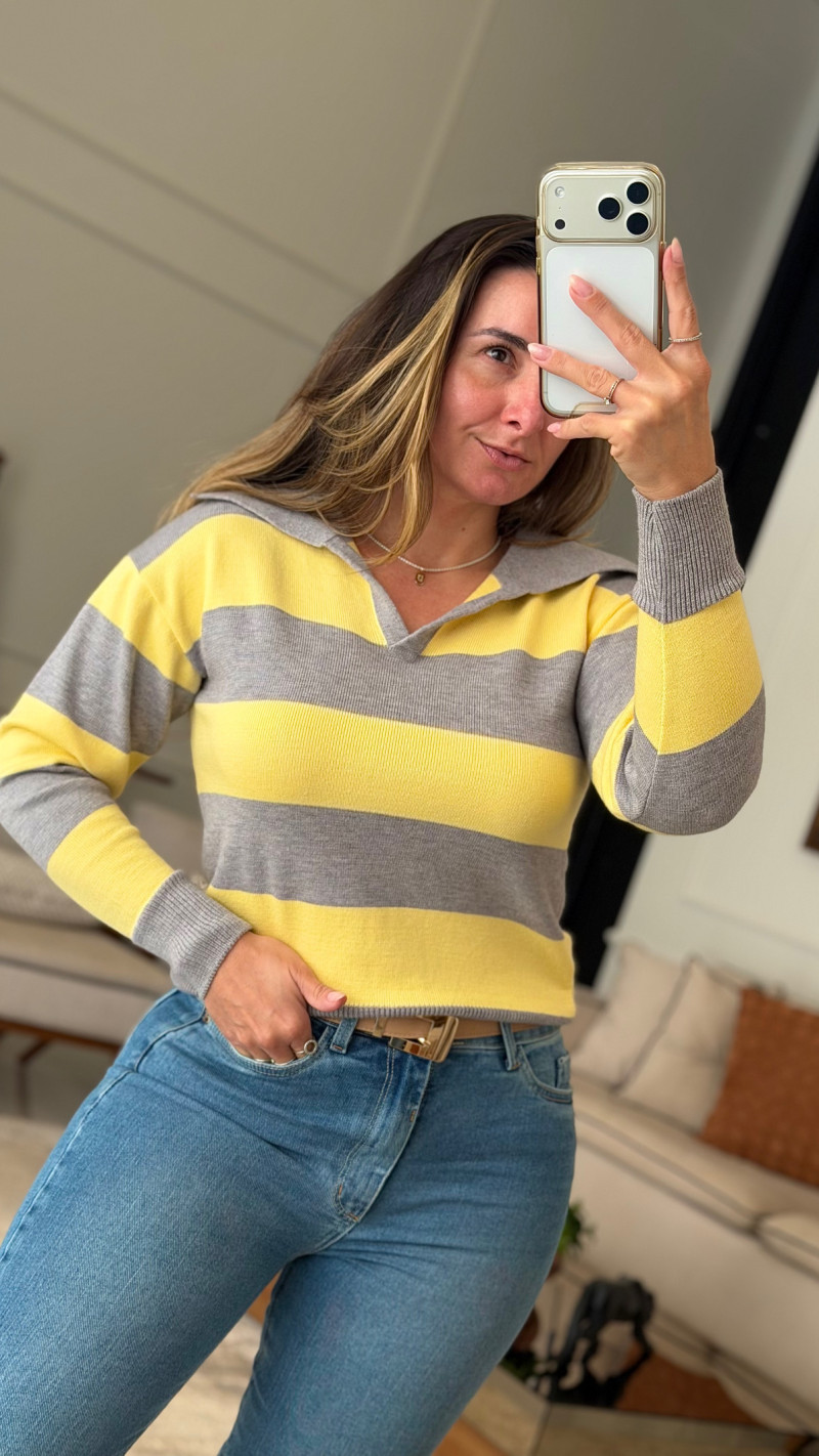 Blusa Tricot Manga Longa Flávia