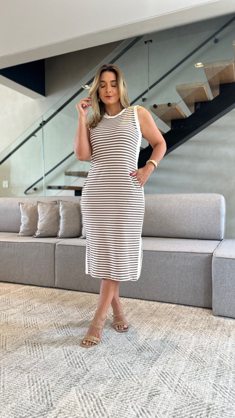 Vestido Midi Gola Alta Agatha Cores