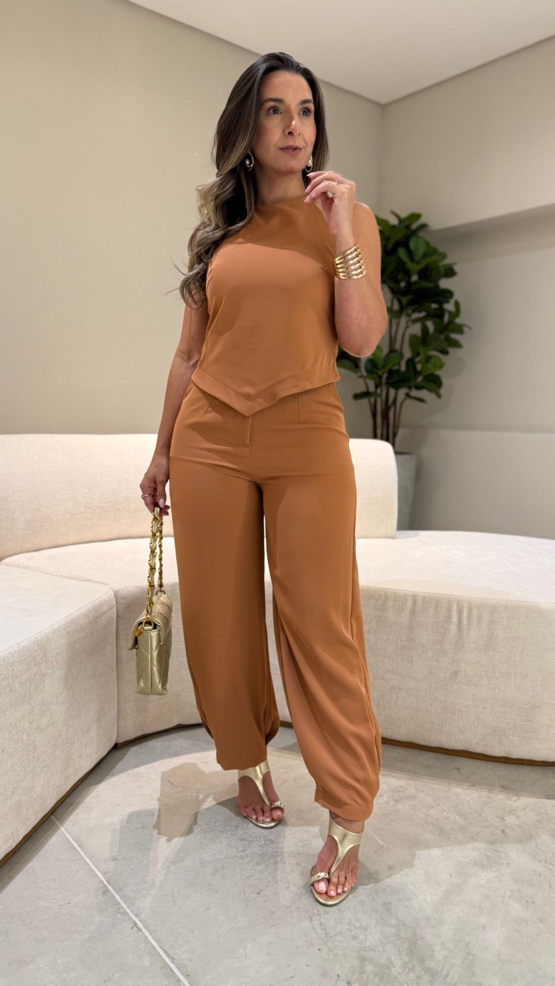 Conjunto Cropped e Calça Aline