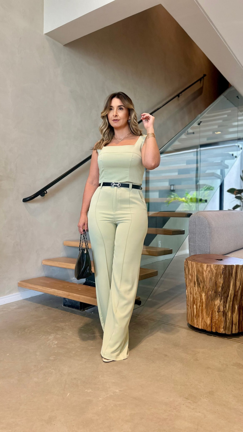 Conjunto Cropped E Calça Alfaiataria Brenda