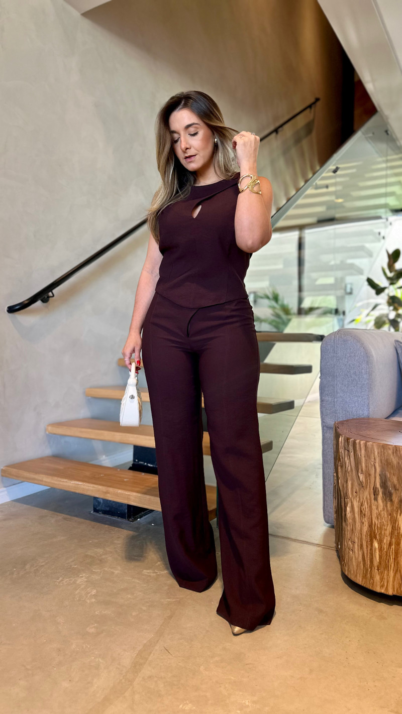 Conjunto Blusa E Calça Pantalona Kely