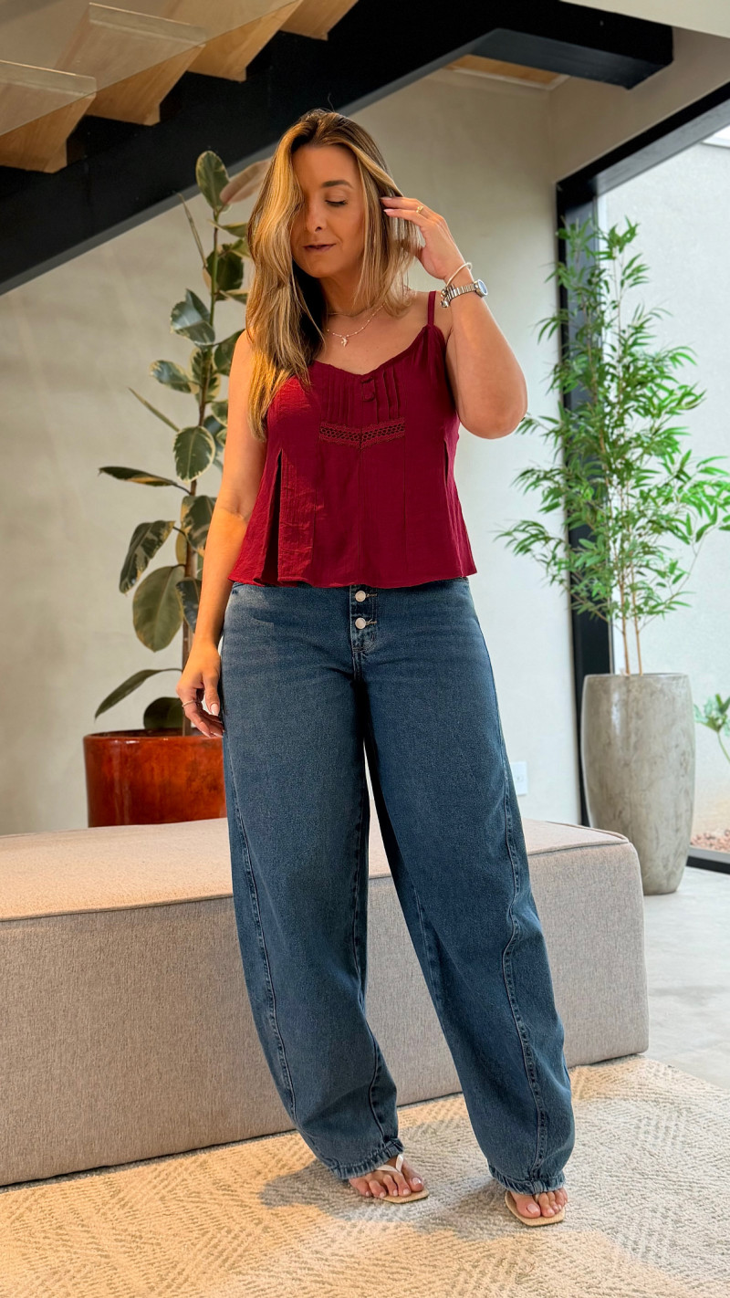 Calça Jeans Barrel Barbara 
