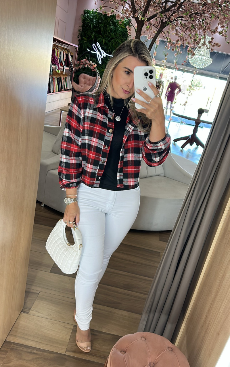 Cropped Camisa Xadrez
