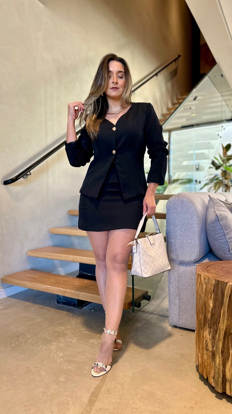Conjunto Blazer E Saia Alfaiataria Marli