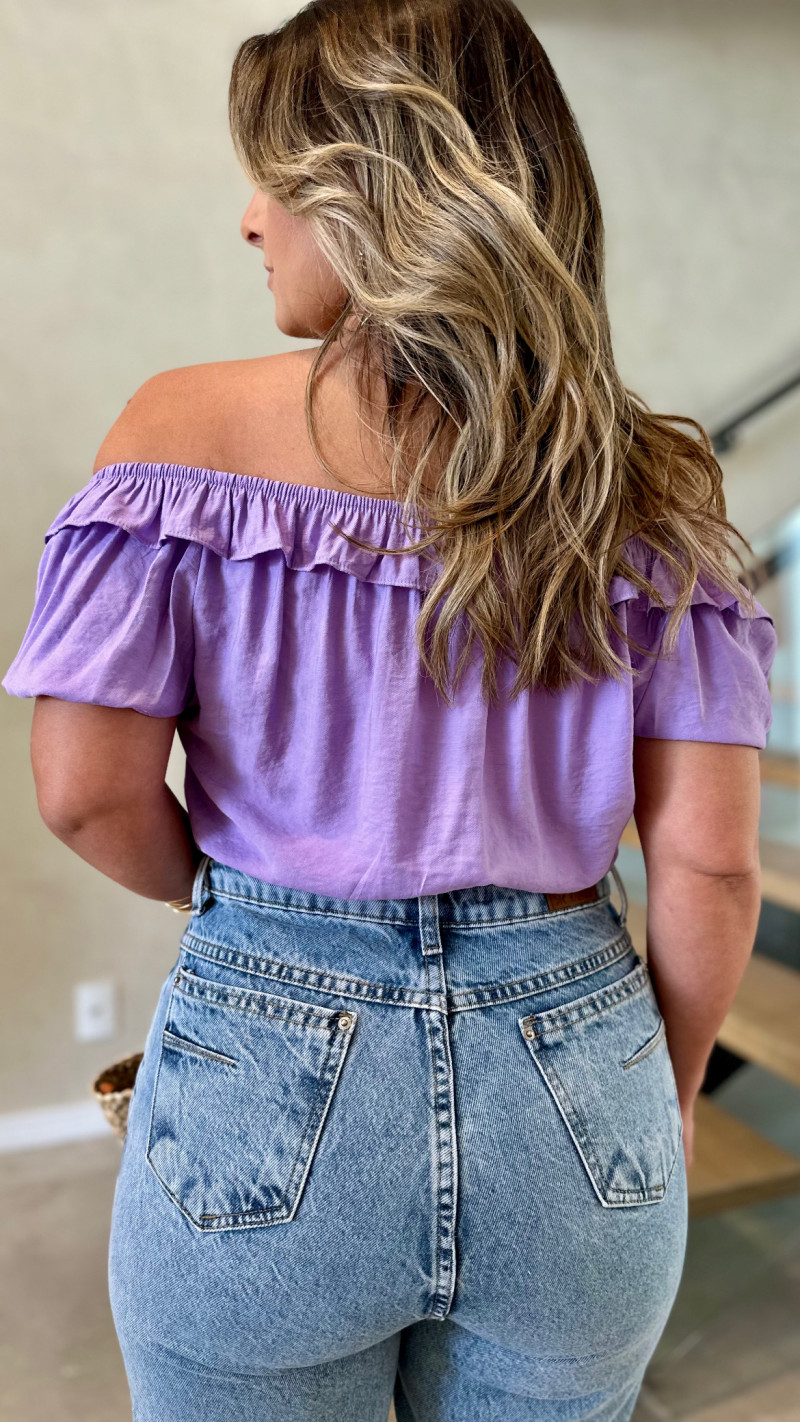 Blusa Ombro Á Ombro Botões Flora
