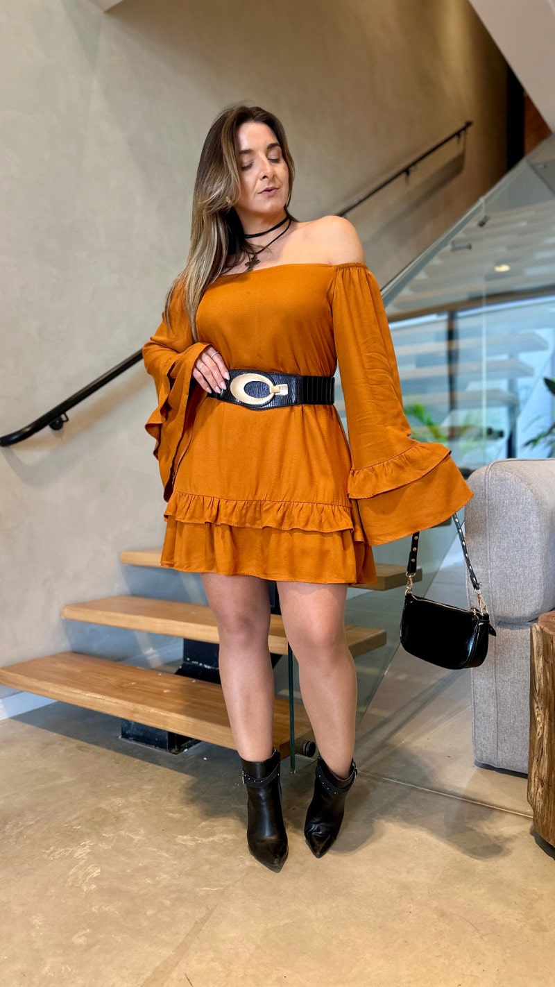 Vestido Curto Ombro Á Ombro Nicole