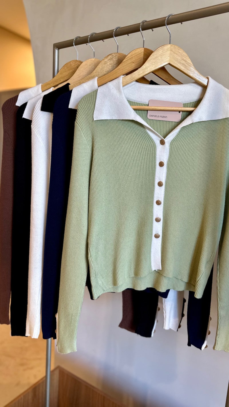 Blusa Tricot Modal Botões Debora