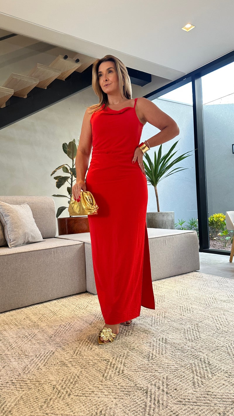 Vestido Longo Fenda Lateral Lavinia