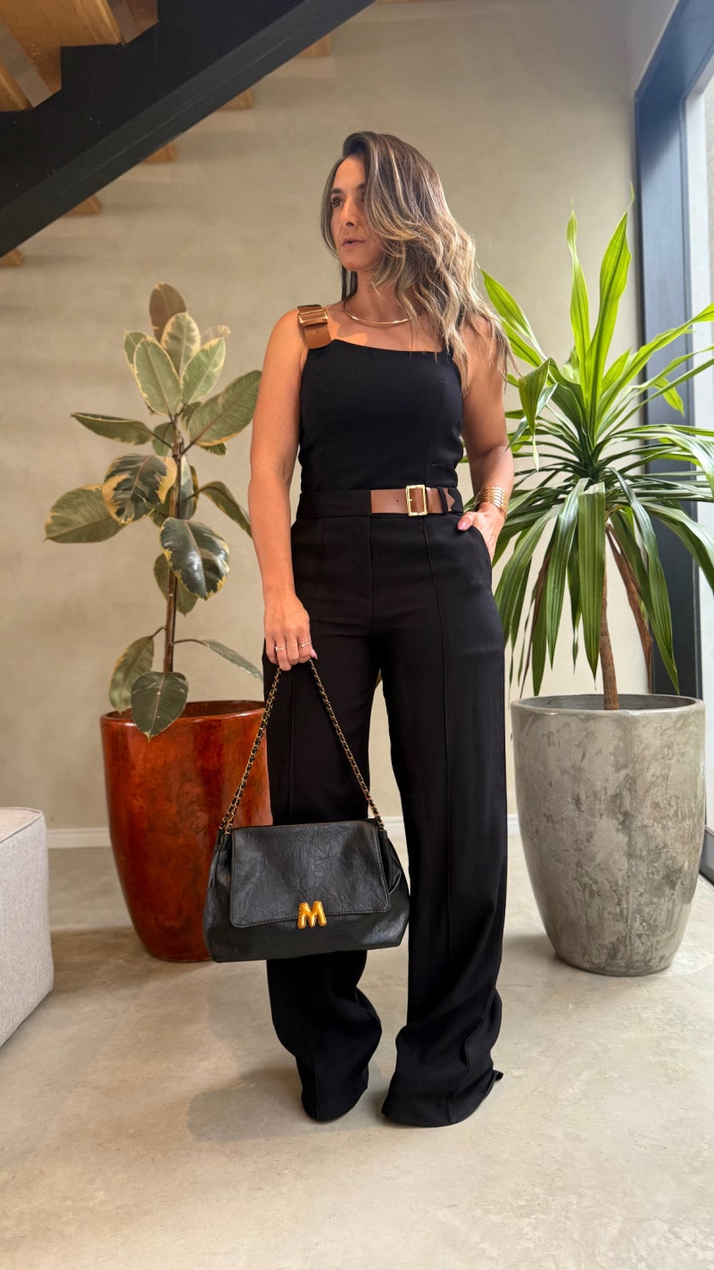Conjunto Cropped E Calça Rayssa