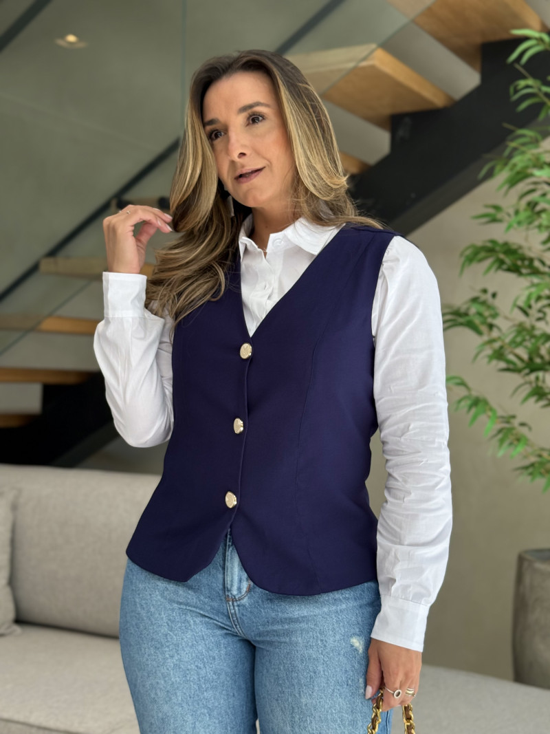 Conjunto Colete e Short Alfaiataria Carolina