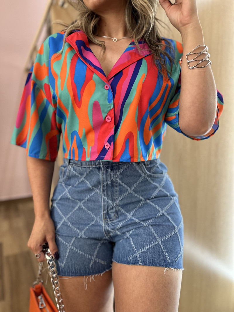 Cropped camisa 2025