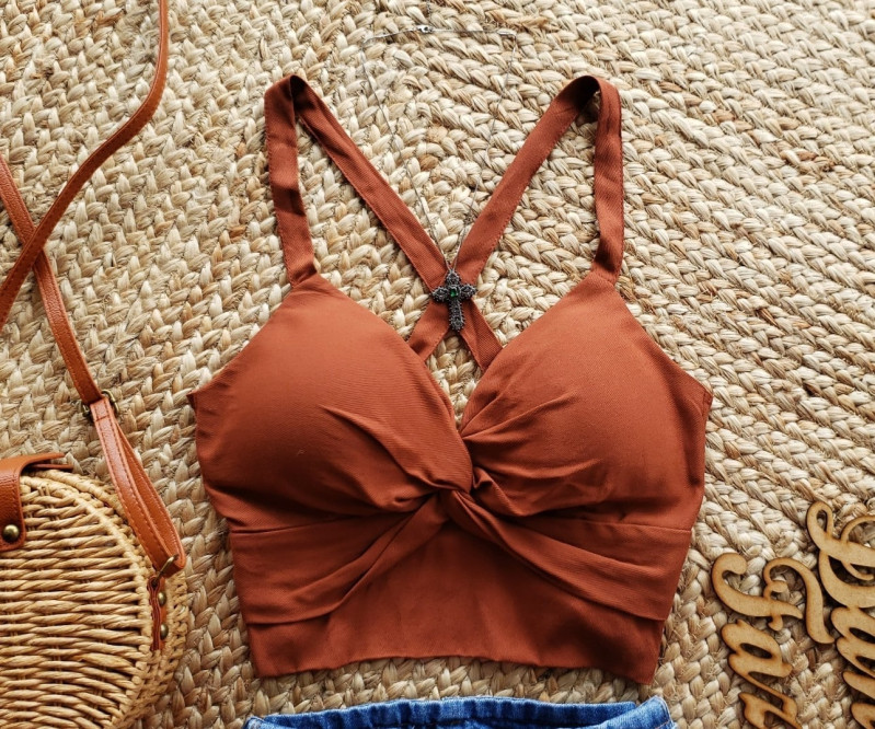 Cropet Nó-Marron-Tamanho Único