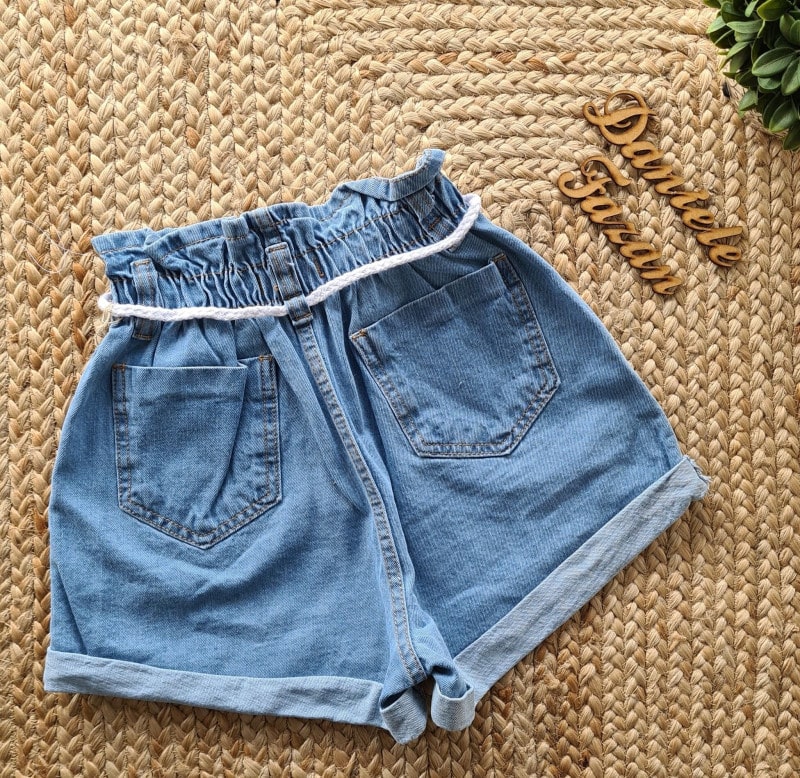 Short jeans on sale de cadarço