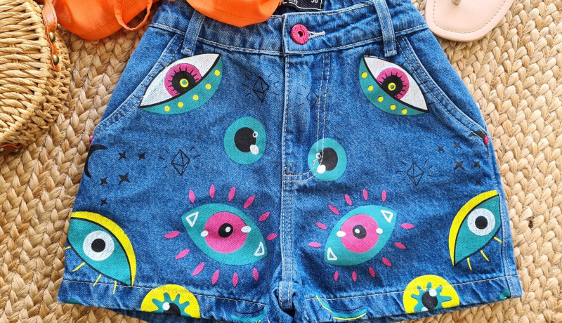 short jeans pintado